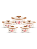 Printed Serving Casserole Set of 5 Brown