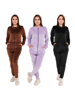 Picture of Pick any 2 Women Regular Fit Velvet Zipper Tracksuit with Pockets