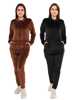 Picture of Pick any 2 Women Regular Fit Velvet Zipper Tracksuit with Pockets