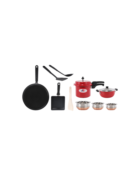 Picture of 9 Pcs Non Stick Cookware Set and 3 Ltr Pressure Cooker Combo