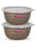 Picture of Trueware Stainless Steel, Plastic Serving Bowl Rio Microwave Safe Airtight Bowl set of 2, 2200 ML Each  (Pack of 2, Brown)
