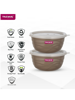 Picture of Trueware Stainless Steel, Plastic Serving Bowl Rio Microwave Safe Airtight Bowl set of 2, 2200 ML Each  (Pack of 2, Brown)