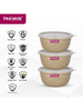 Picture of Trueware Stainless Steel, Plastic Serving Bowl Rio Microwave Safe Airtight Bowl set of 3, 1000 ML Each  (Pack of 3, Beige)