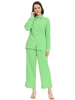 Picture of NUEVOSDAMAS Women Pure Cotton Muslin Solid Shirt & Trousers Co-ord Set