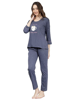 Picture of NUEVOSDAMAS Cotton Jersey Printed Night Suit/ T-shirt - Pyjama/ Loungewear for Women