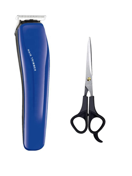 Picture of Hpc - AT- 528 Blue + Scissor Cordless Beard Trimmer With 45 Min Runtime