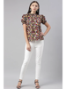 Picture of Vaamsi Black Polyester Floral Printed Regular Top VT1003