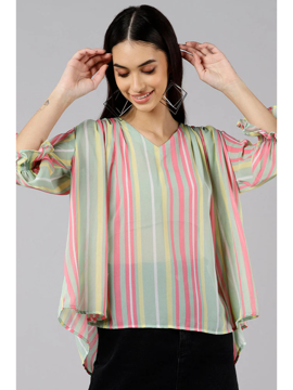 Picture of Vaamsi Multi Color Georgette Striped Top VT1191