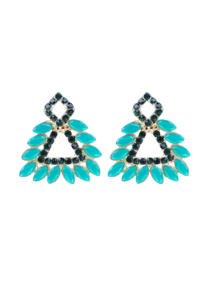 Picture of Pujvi Fashion Jewels Green Crystal Elegant Studded Stud Earrings for Girls and Women-Design 304