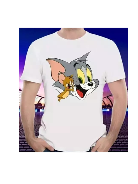 Picture of Classic Designer Men Polyester Tshirts Tom Jerry - White
