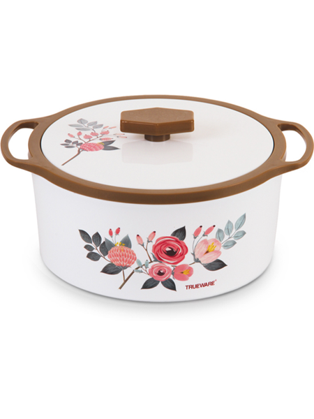 Picture of Trueware Floraa Inner Stainless steel Outer Plastic ( Brown ) Thermoware Casserole  (1000 ml)