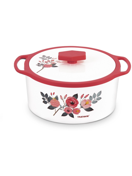 Picture of Trueware Floraa Inner Stainless steel Outer Plastic ( Pink ) Thermoware Casserole  (1000 ml)