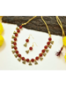 Picture of Pujvi Fashion Gorgeous Fashion Style Maroon Indian Necklace Earrings Set Ethnic Jewellery