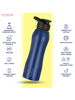 Picture of World'nox DuraSteel SS Bottle With Spout Cap for School, Sports, Office, Travel, Fridge 1000 ml Water Bottle  (Set of 1, Blue)