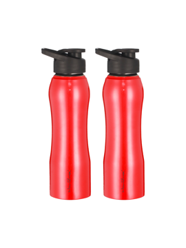 Picture of World'nox DuraSteel Stainless Steel Water Bottle for School, Sports, Office,Travel, Fridge 750 ml Water Bottles  (Set of 2, Red)