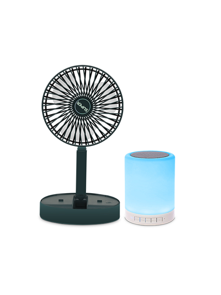 Picture of Adjustable Portable Rechargeable Fan & Smart Touch Lamp Bluetooth Speaker