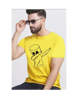 Picture of Classic Designer Men Polyester  Tshirts  Lemon  Dab - Yellow