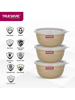 Picture of Trueware Stainless Steel, Plastic Serving Bowl Rio Microwave Safe Airtight Bowl set of 3, 2200 ML Each  (Pack of 3, Beige)