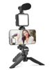 Picture of Tecsox - Foldable Mobile Stand for Smartphones with Mic and Light ( Black )