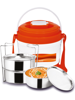 Picture of Trueware Marina 3 Lunch Box with 3 Container,300ml X 3 3 Containers Lunch Box  (900 ml, Thermoware) - Orange