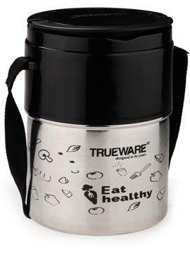Picture of Trueware Steelex 3 Insulated Steel Lunch box with 3 Container 300 ML Each 3 Containers Lunch Box  (900 ml, Thermoware) - Black
