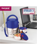Picture of Trueware Steelex 3 Insulated Steel Lunch box with 3 Container 300 ML Each 3 Containers Lunch Box  (900 ml, Thermoware) - Blue