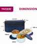 Picture of Trueware Meal Plum 300 X 2, 500 X 1 Container Blue PP & SS Microwave Safe Lunch Box 3 Containers Lunch Box  (1100 ml) - Blue