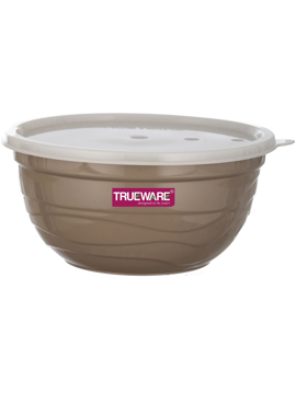 Picture of Trueware Stainless Steel, Plastic Serving Bowl Florra Microwave safe 1000 ML Bowl  (Pack of 1, Brown)