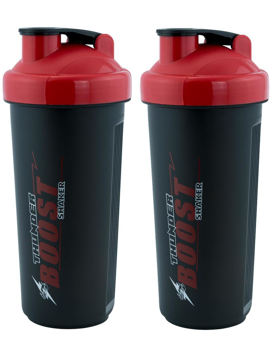 Picture of Trueware Thunder Boost Shaker With SS Blender Set of 2|700 ml Each 700 ml Shaker  (Pack of 2, Red, Plastic)
